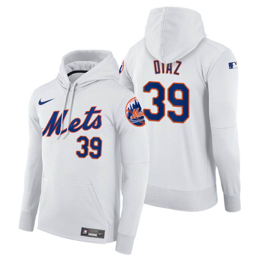 Men New York Mets #39 Diaz white home hoodie 2021 MLB Nike Jerseys->new york mets->MLB Jersey